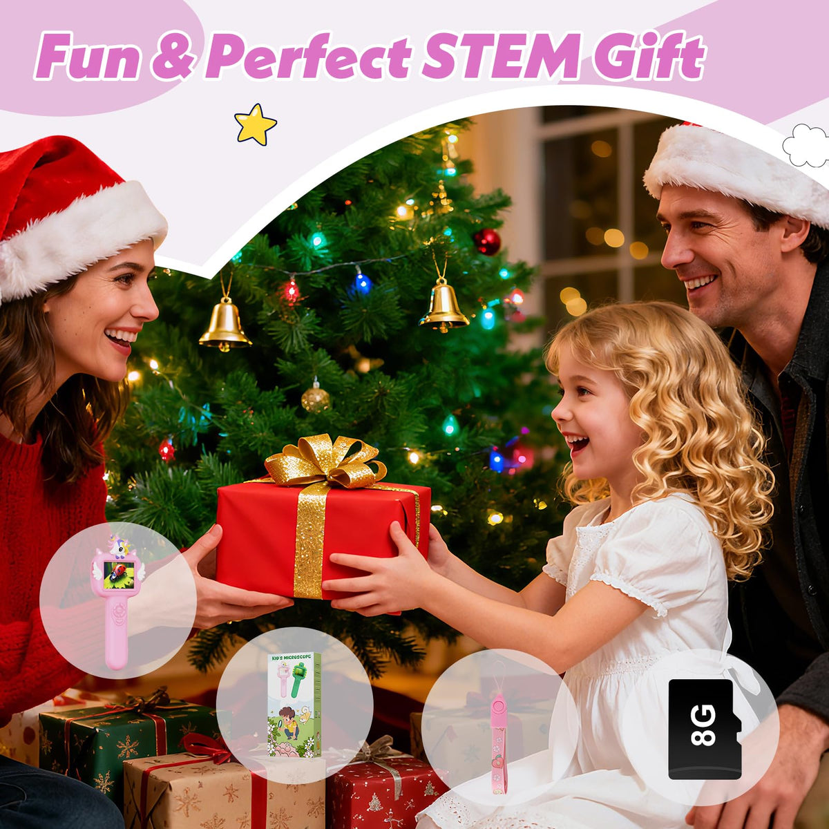 Wonovate Microscope for Kids – Mini Handheld Digital Pocket Microscope | STEM Toy