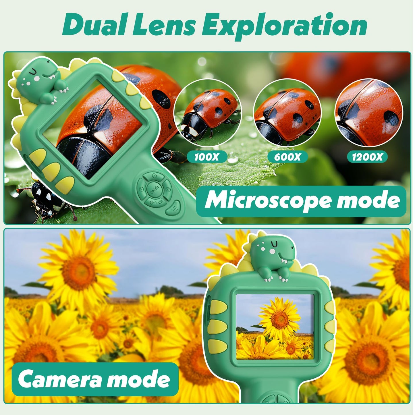 Wonovate Kids Microscope – 2-in-1 Pocket Digital STEM Toy