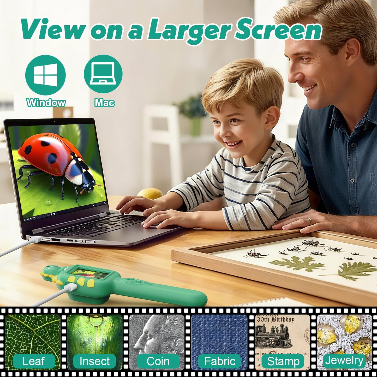 Wonovate Kids Microscope – 2-in-1 Pocket Digital STEM Toy