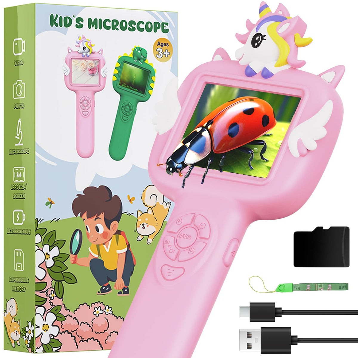 Wonovate Microscope for Kids – Mini Handheld Digital Pocket Microscope | STEM Toy