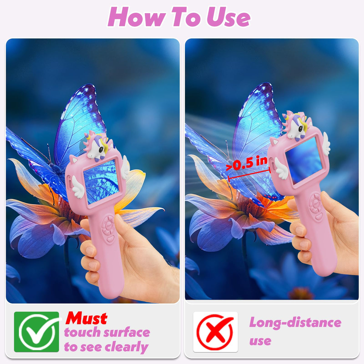 Wonovate Microscope for Kids – Mini Handheld Digital Pocket Microscope | STEM Toy