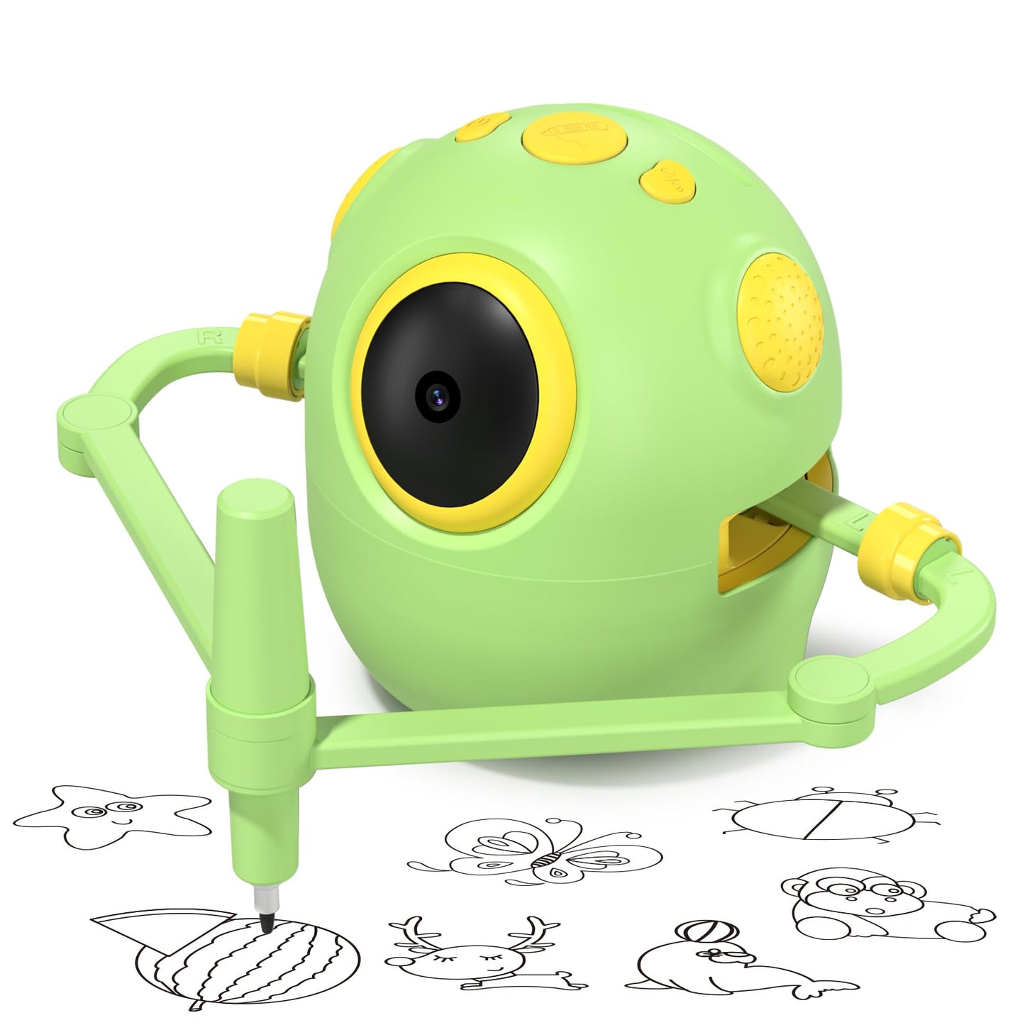 Wonovate Smart Drawing Robot for Kids - 150 Cards, No-Projector Art Toy (Green)