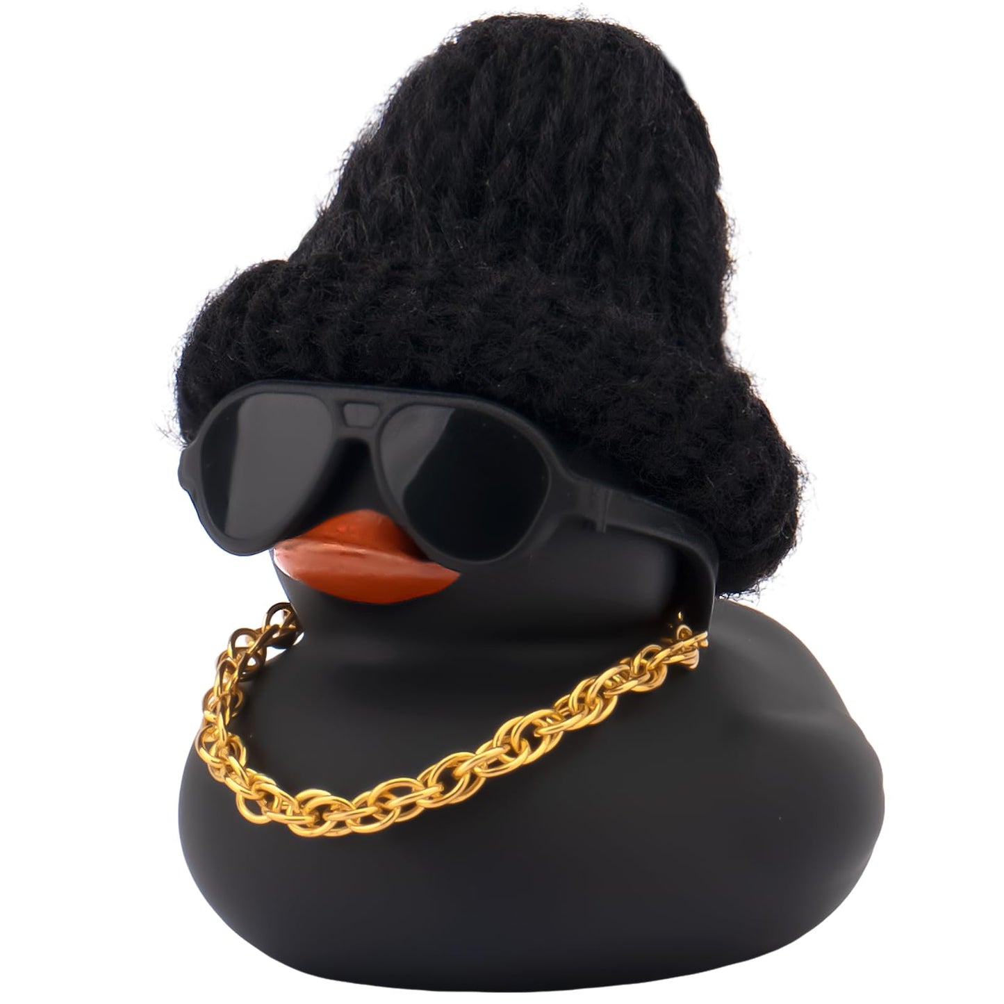 wonuu Car Dashboard Colorful Rubber Ducks – Christmas Knit Hat Car Ornament with Glasses & Necklace