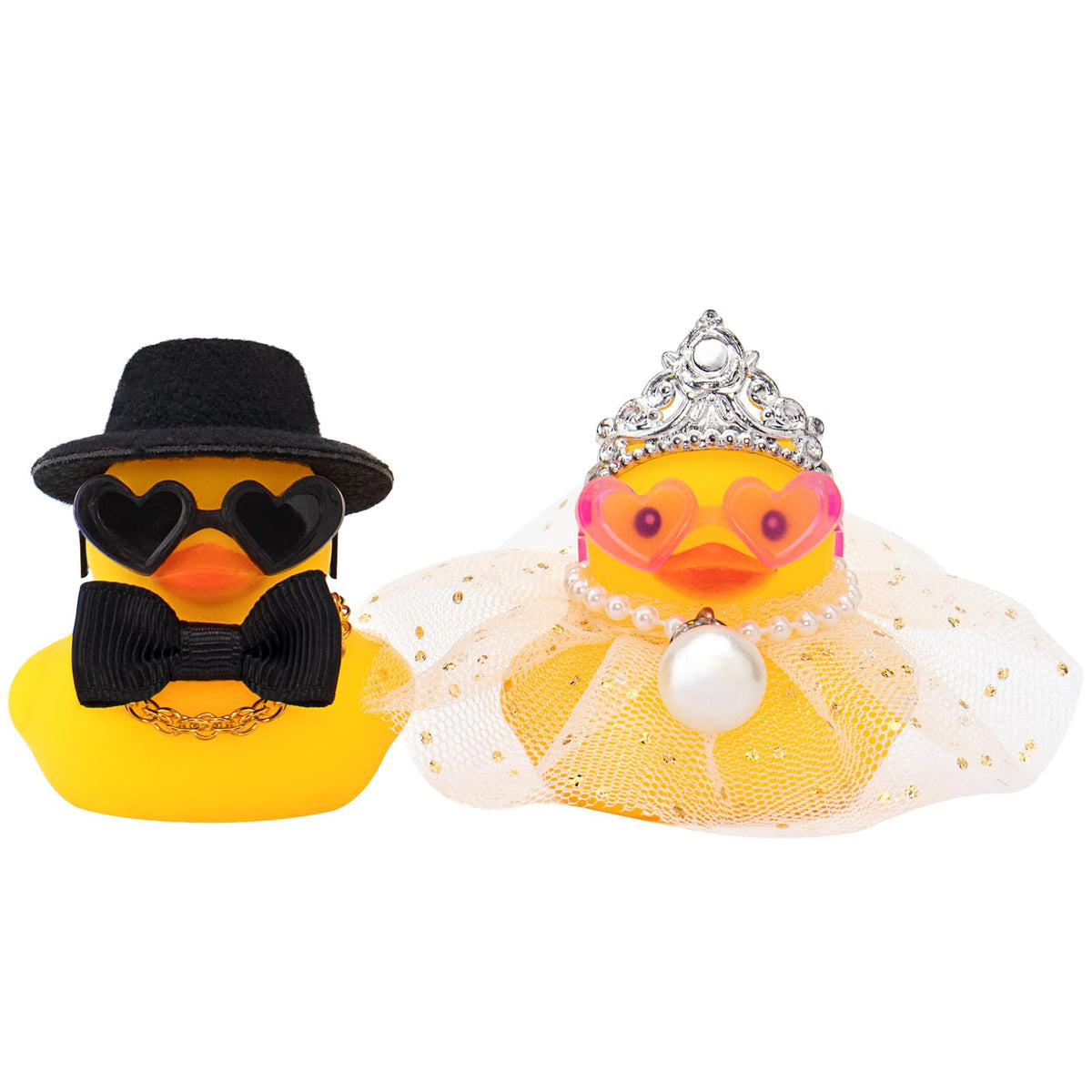 wonuu Pair Set of 2 Wedding Rubber Ducks – Bride & Groom Mini Ducky Decor & Gift