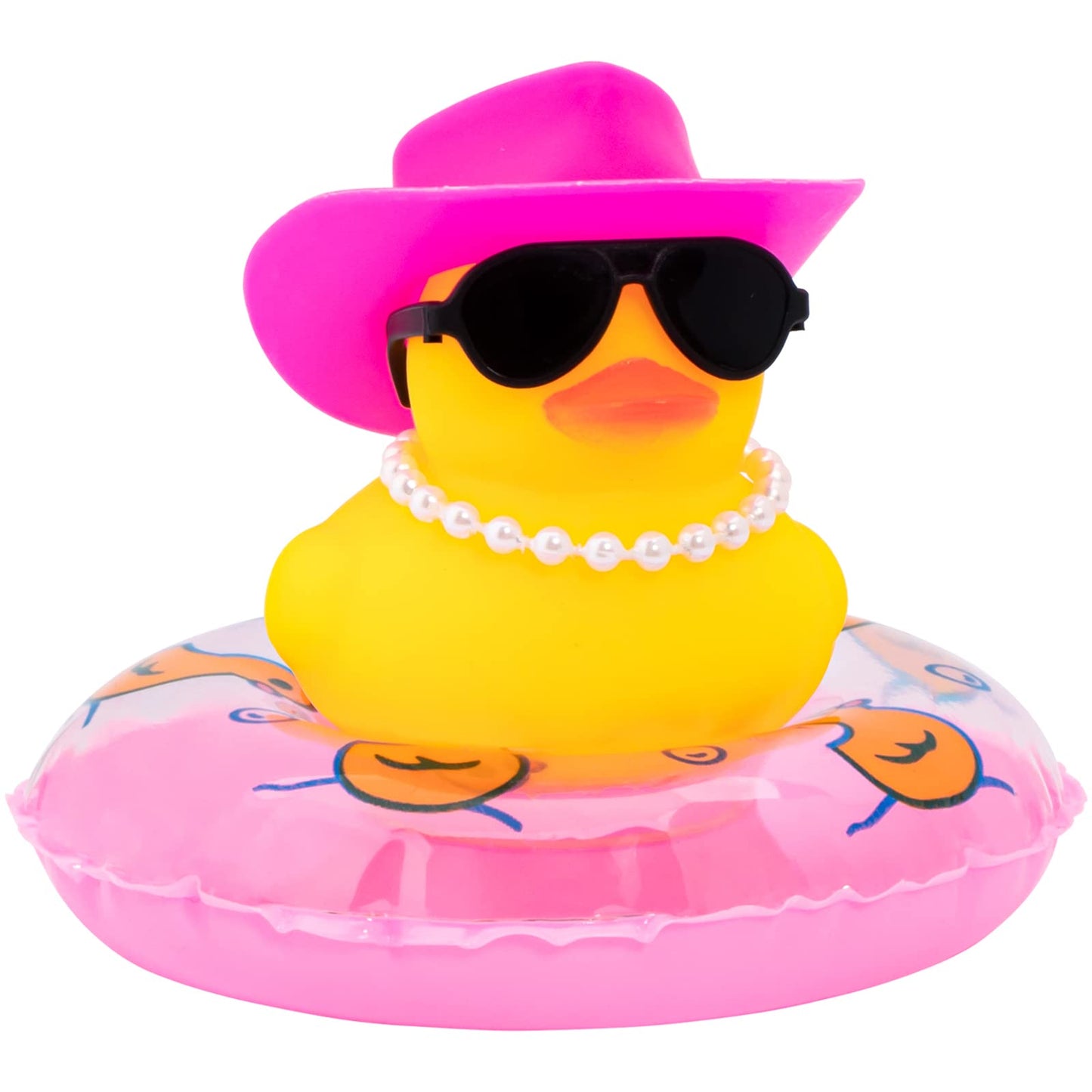 Wonuu Car Rubber Duck with Sun Hat and Sunglasses – Dashboard Decor