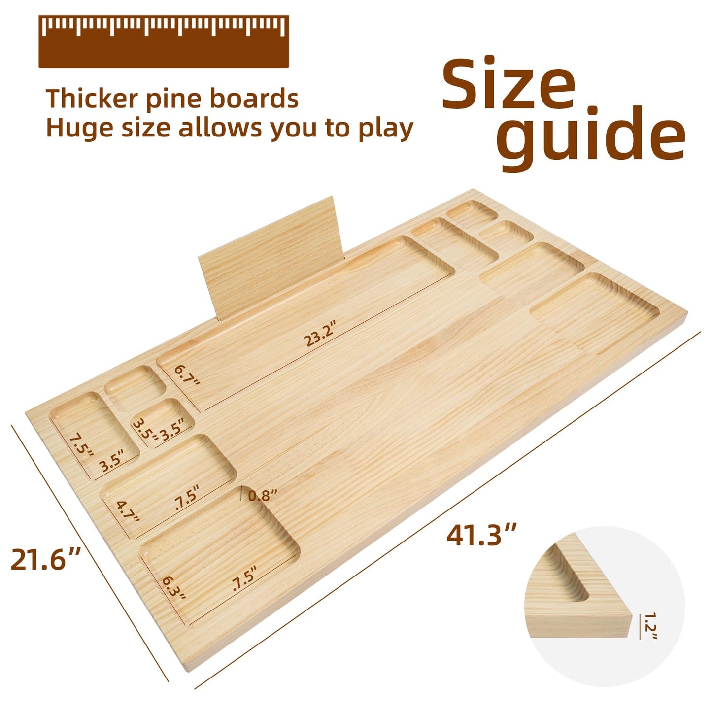 WOOD CITY Building Baseplate Table with Lazy Susan – LEGO Build Tray, Storage & Classification for All Ages