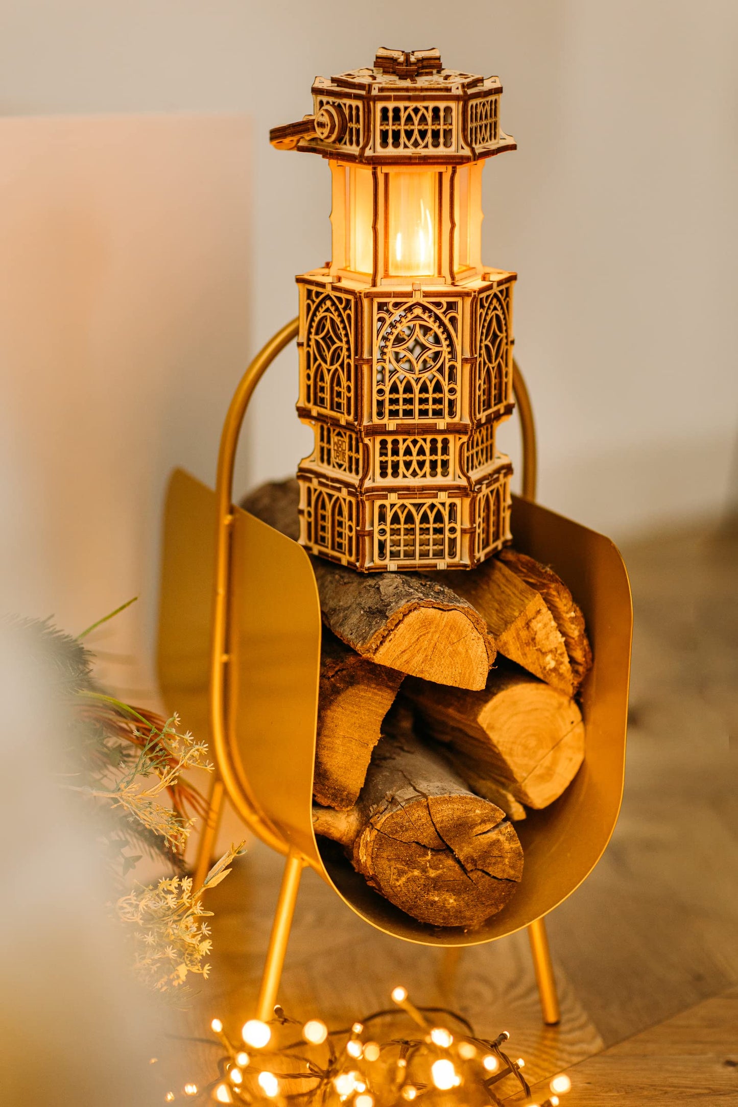 Wood Trick Antique Lantern 3D Puzzle for Adults – 2-Mode LED Lighting