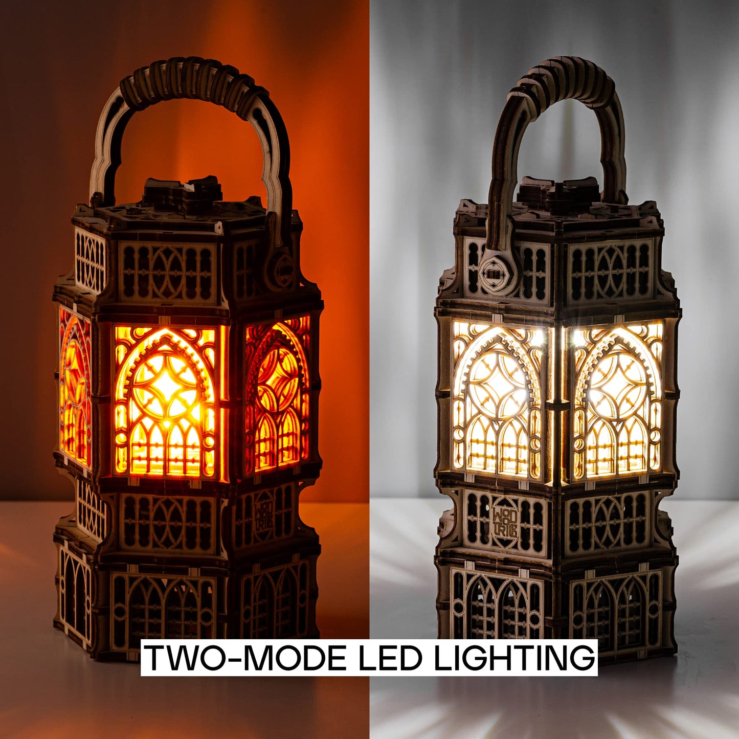 Wood Trick Antique Lantern 3D Puzzle for Adults – 2-Mode LED Lighting