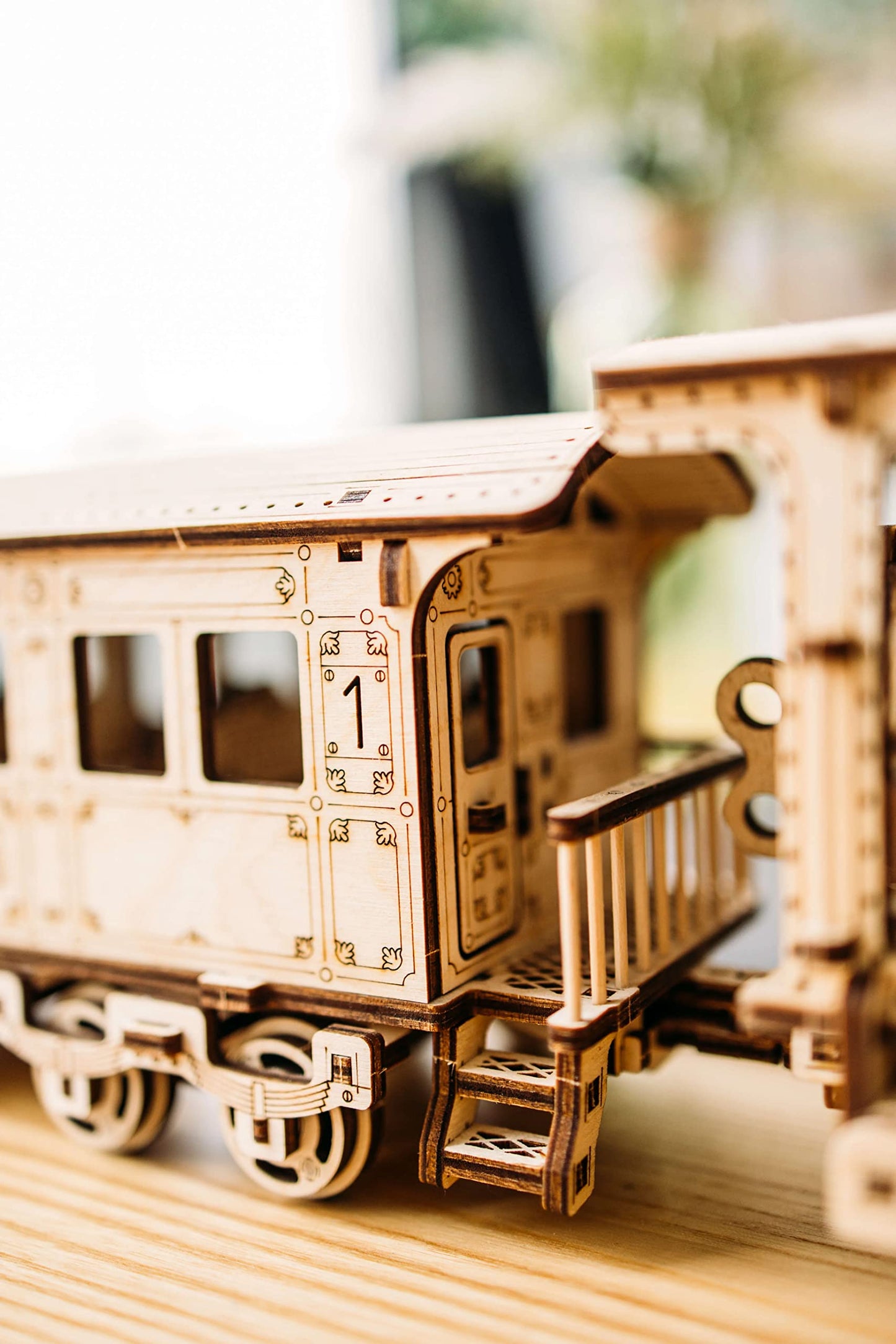 Wood Trick Wooden Train Set with Railway – 34x7″ | 3D Puzzle for Adults