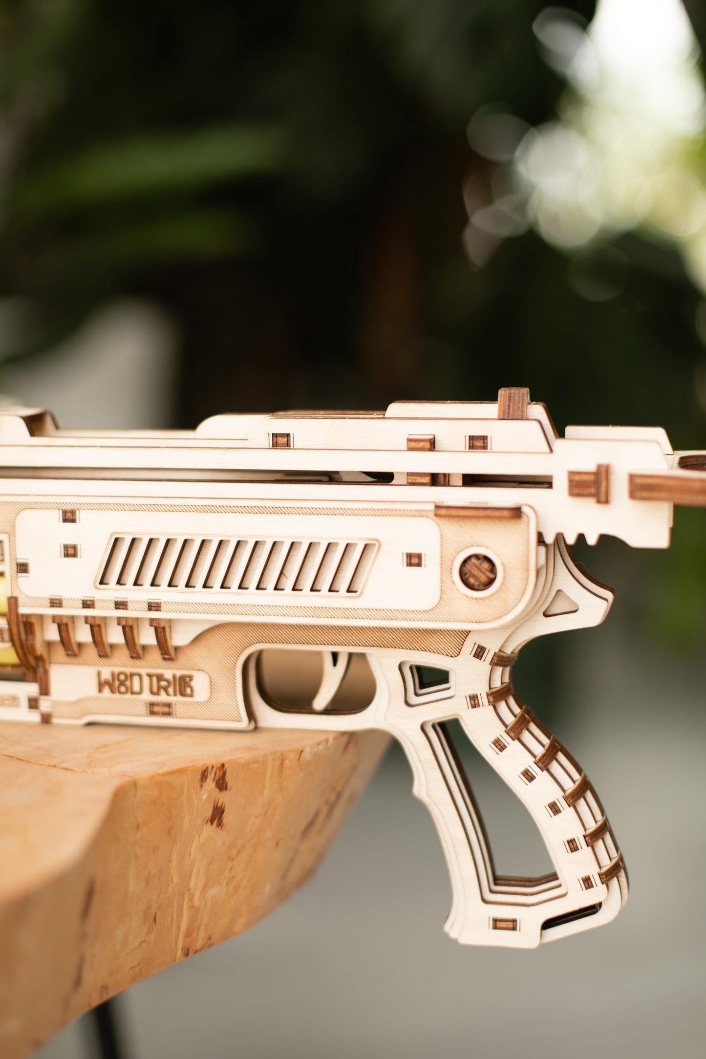 Wood Trick Bullet Boltcaster Crossbow — 3D Wooden Puzzle Kit for Adults, Shoots 32 ft