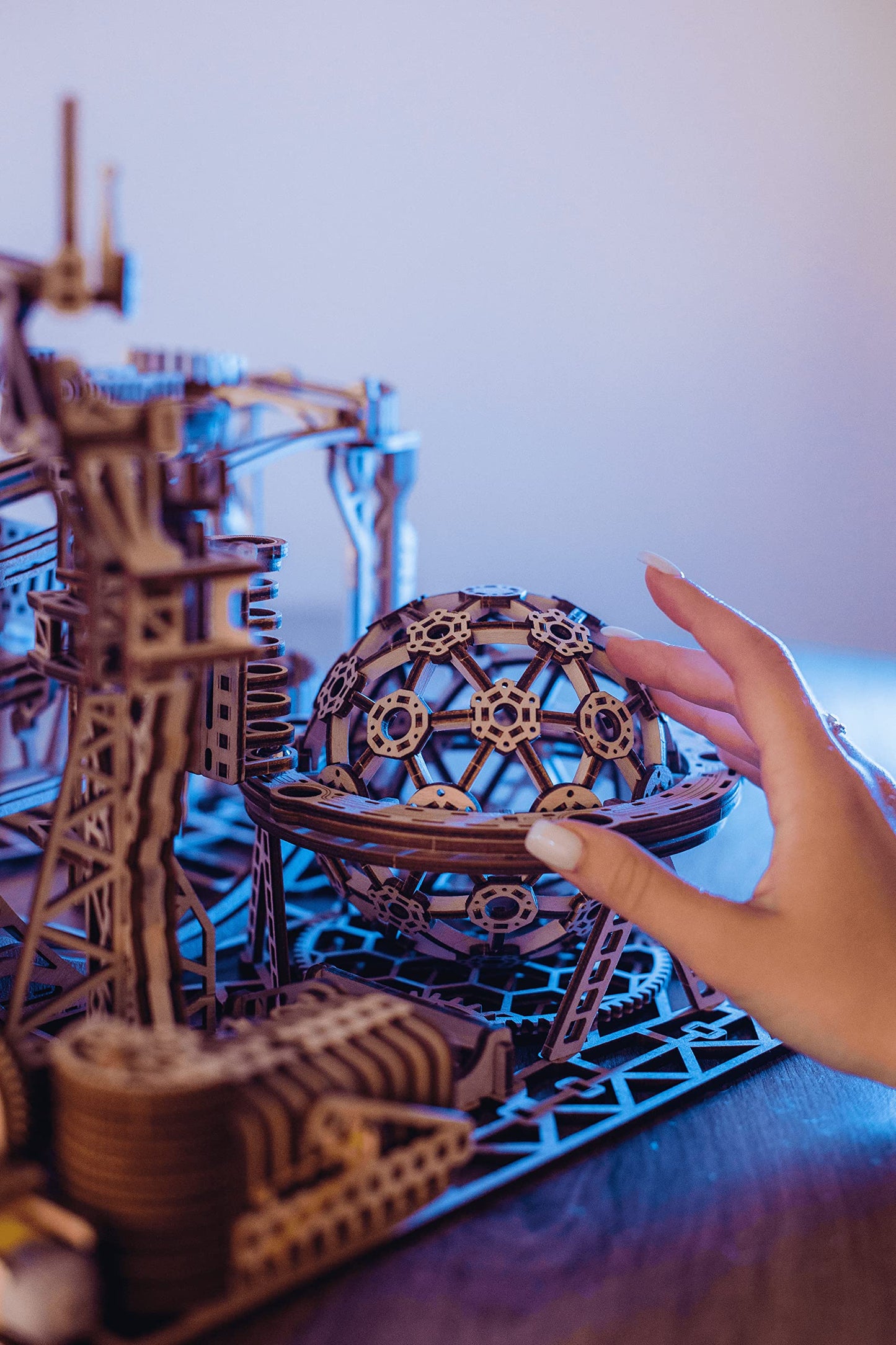 Wood Trick Wooden Marble Run Electric Motorized – 3D Wood Puzzle for Adults | 15x14 in