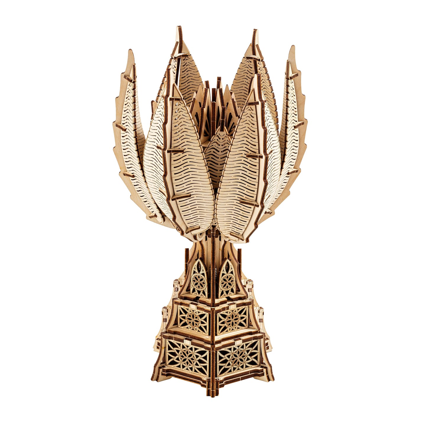 Wood Trick Fiery Bloom LED 3D Puzzle Lamp for Adults – Interactive Mechanical Kit