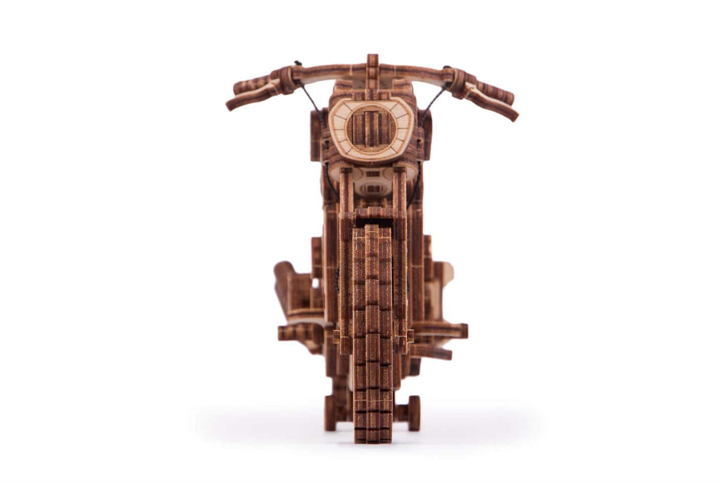 Wood Trick Motorcycle Kit with Rubber Band Motor – 16 ft Run (3D Puzzle for Adults)