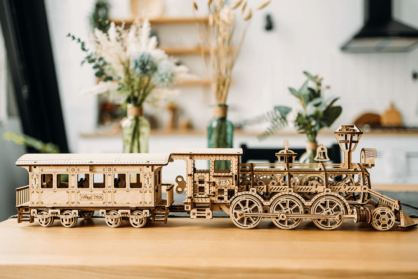 Wood Trick Wooden Train Set with Railway – 34x7″ | 3D Puzzle for Adults