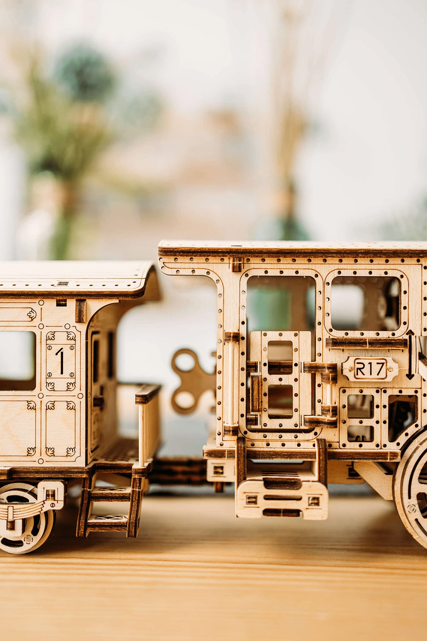 Wood Trick Wooden Train Set with Railway – 34x7″ | 3D Puzzle for Adults