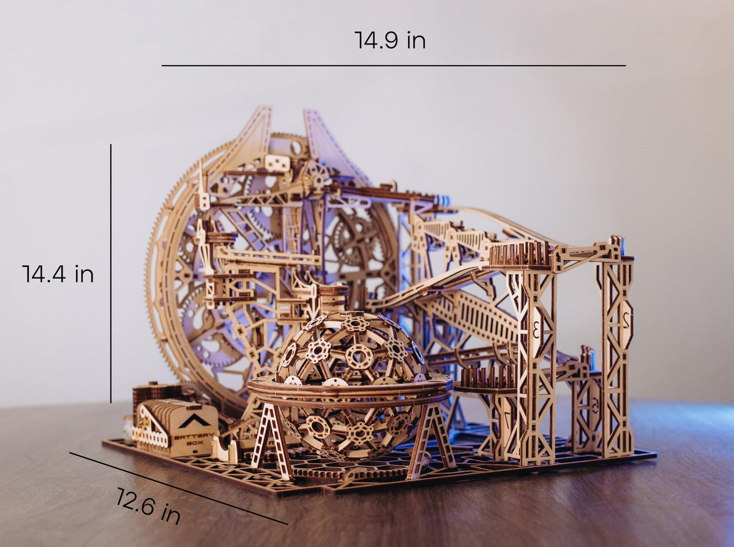 Wood Trick Wooden Marble Run Electric Motorized – 3D Wood Puzzle for Adults | 15x14 in
