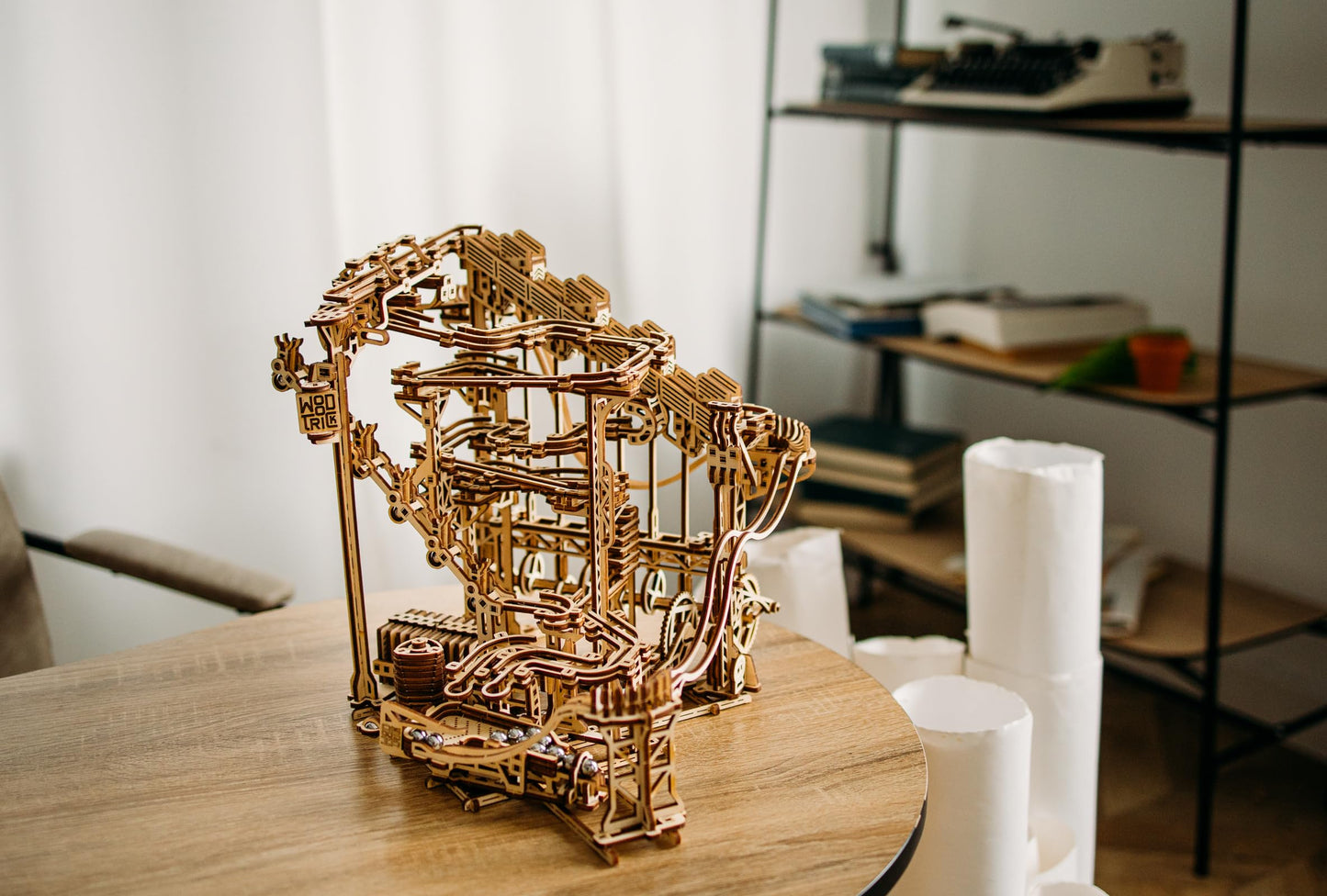 Wood Trick Wooden Marble Run Spiral - Electric Motorized 3D Puzzle for Adults
