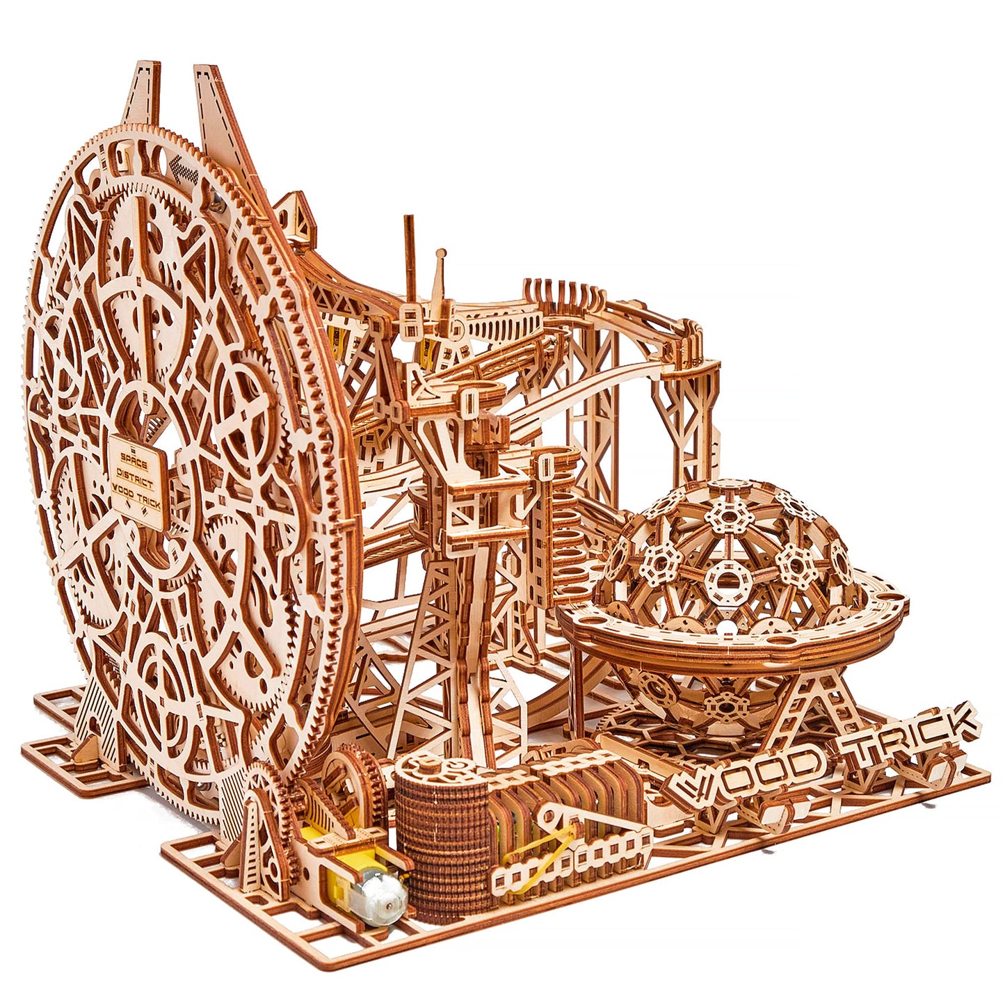 Wood Trick Wooden Marble Run Electric Motorized – 3D Wood Puzzle for Adults | 15x14 in
