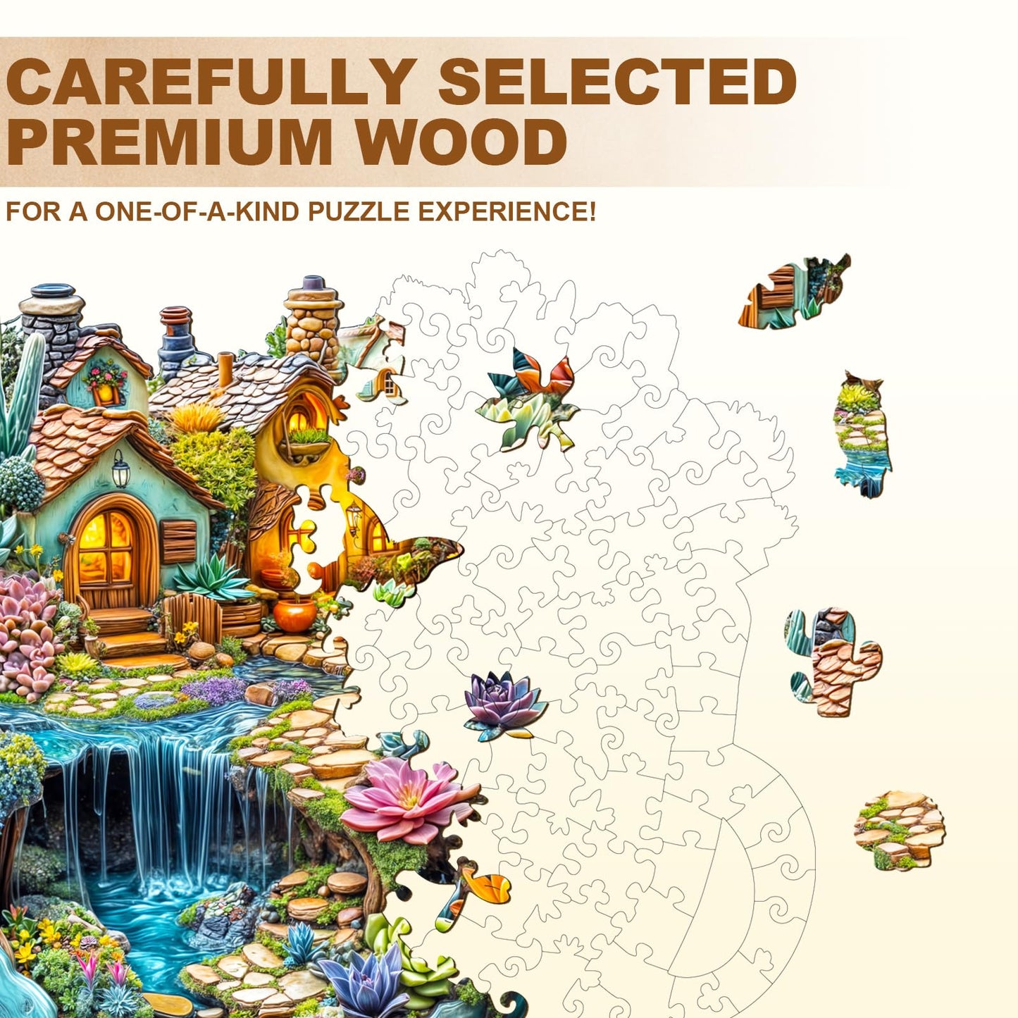 WOODBESTS Wooden Puzzles for Adults — 100-Piece Unique Animal Shape Jigsaw (8.5 × 8.4 in), Gift for Adults & Family