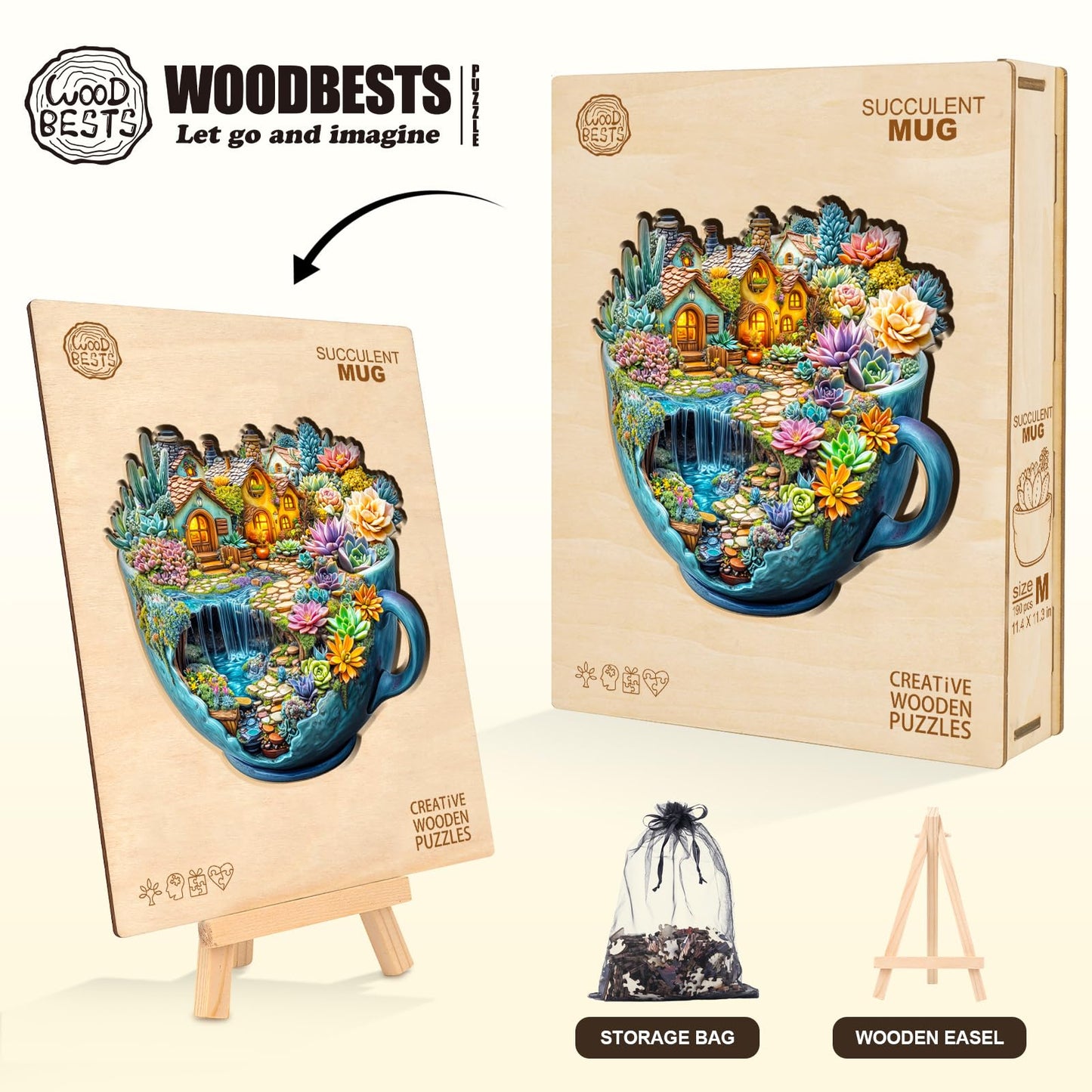 WOODBESTS Wooden Puzzles for Adults — 100-Piece Unique Animal Shape Jigsaw (8.5 × 8.4 in), Gift for Adults & Family