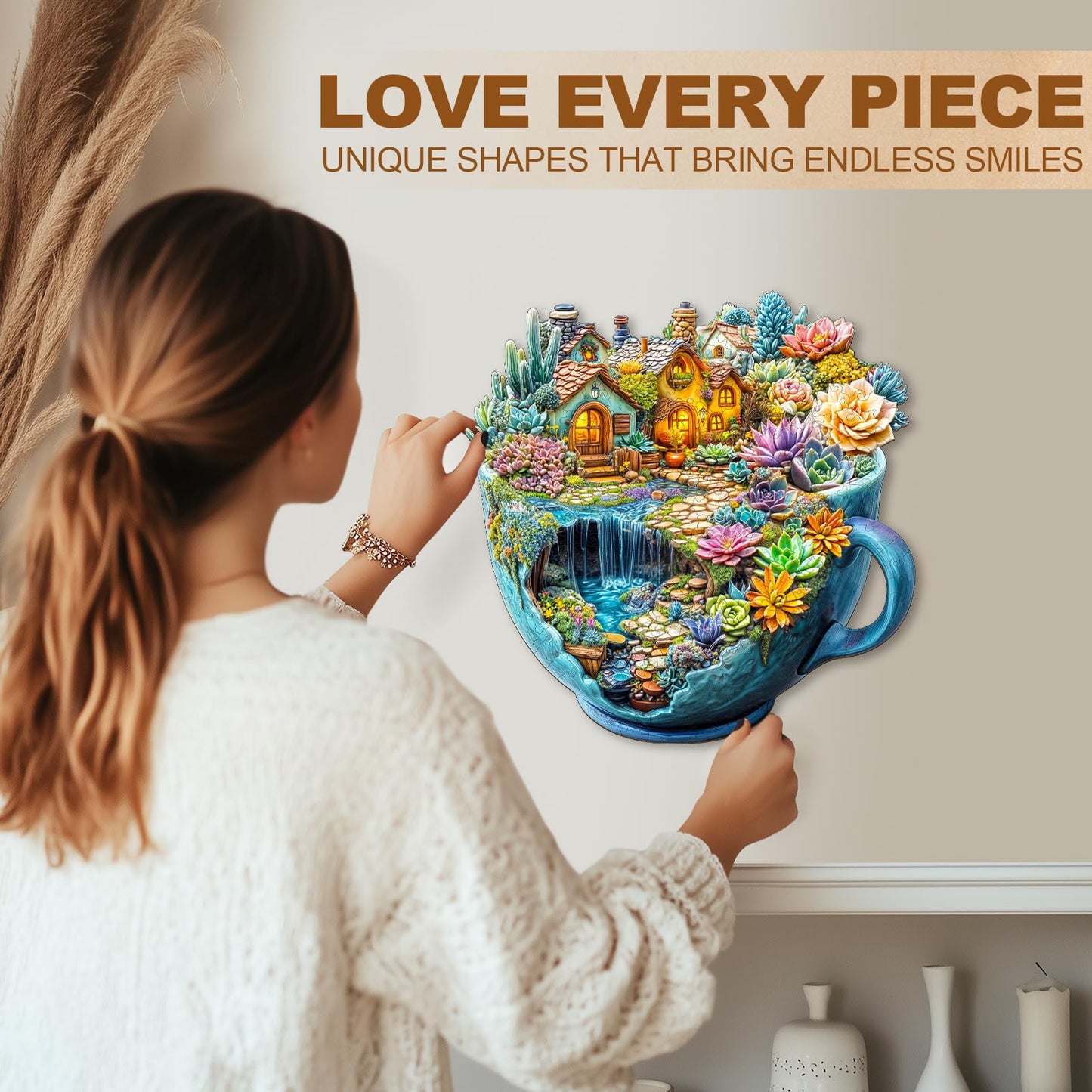 WOODBESTS Wooden Puzzles for Adults — 100-Piece Unique Animal Shape Jigsaw (8.5 × 8.4 in), Gift for Adults & Family