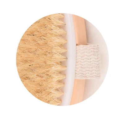 Fine Lines UK Wooden Bath Brush Exfoliating & Back Cleansing for Radiant Skin Long Handle