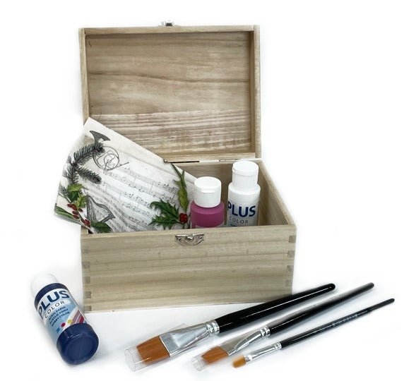 Wooden Box With Hinged Lid Treasure Memory Chests Storage Metal Clasps - Choose Size