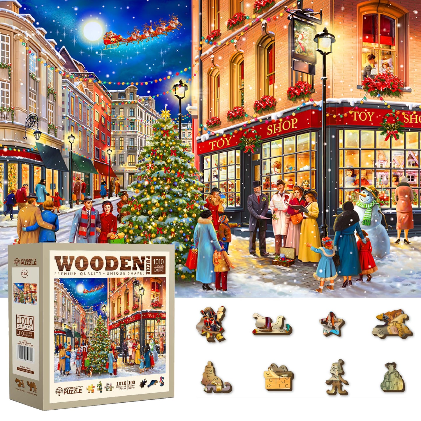 WOODEN.CITY 1000-Piece Christmas Evening Puzzle – Advanced Winter Jigsaw for Adults