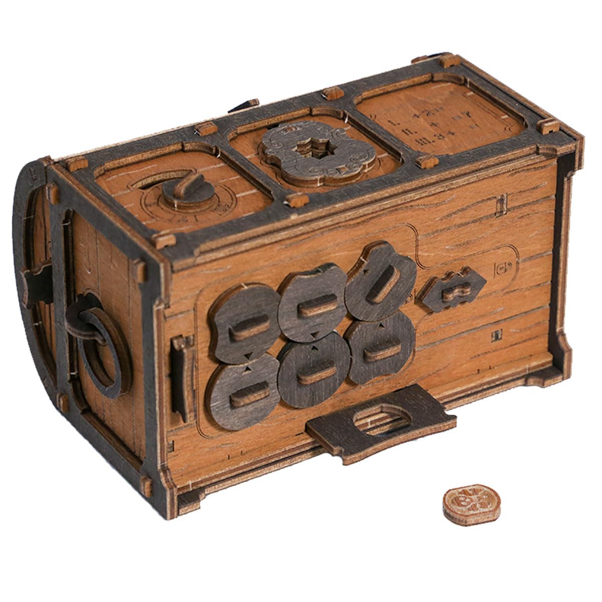 WOODEN.CITY Treasure Chest Puzzle Box for Adults – 3D Puzzle, Secret Opening, 165 Pieces