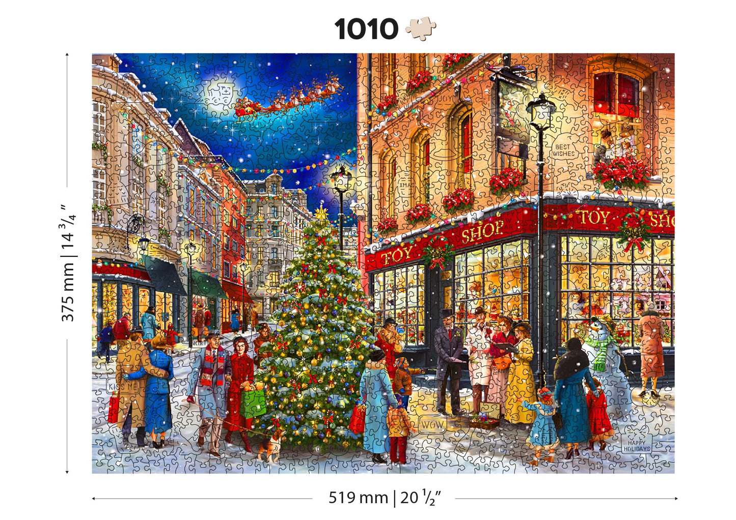 WOODEN.CITY 1000-Piece Christmas Evening Puzzle – Advanced Winter Jigsaw for Adults