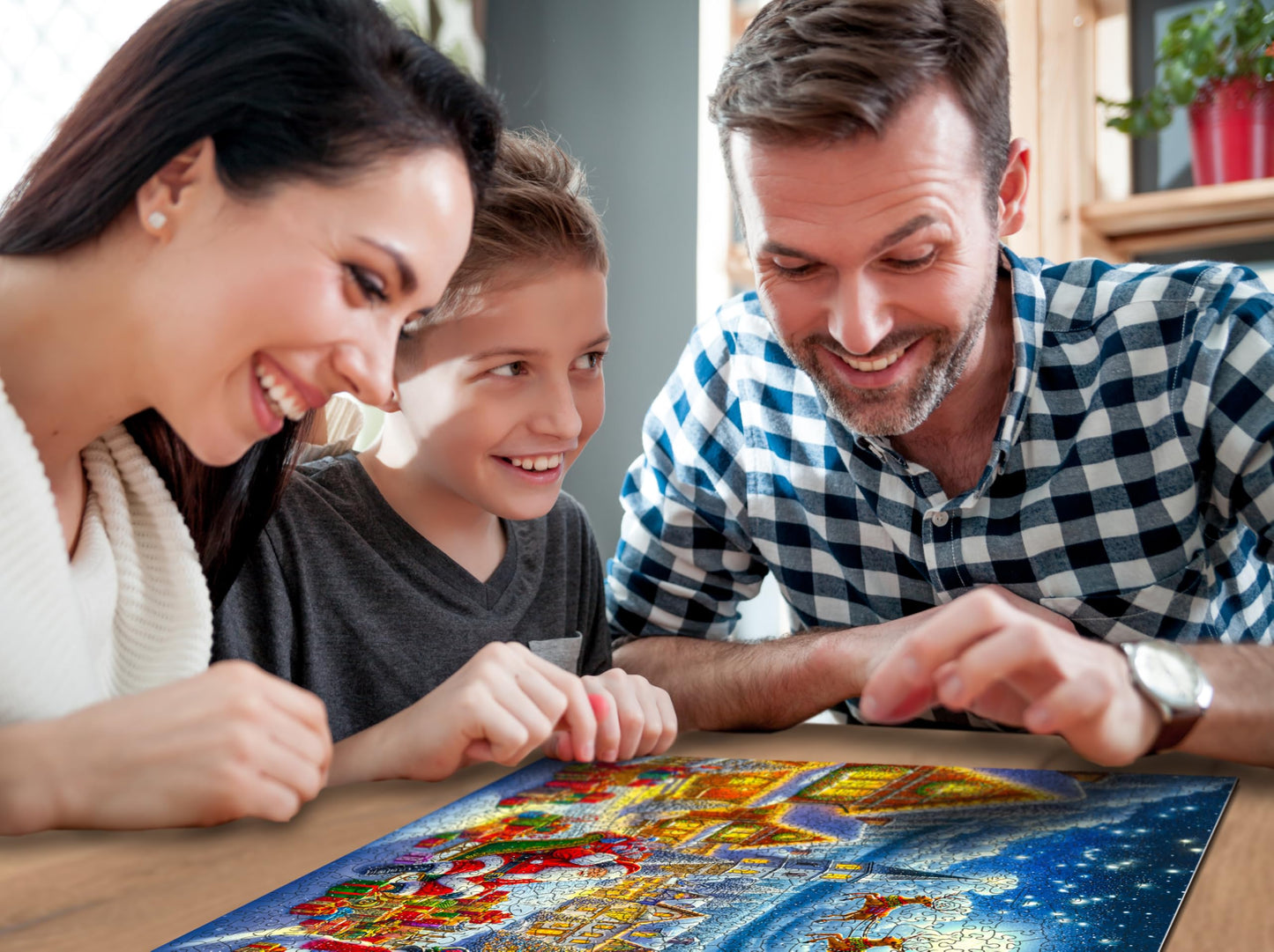 WOODEN.CITY Santa’s Joyful Journey 1000-Piece Wooden Puzzle – Made in EU | 21.25 x 15.5 in