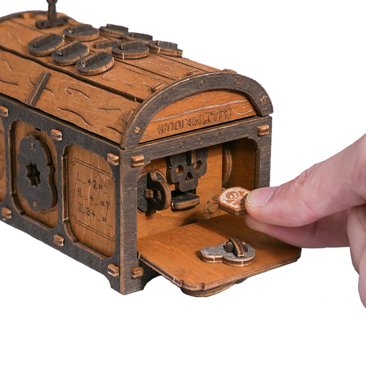 WOODEN.CITY Treasure Chest Puzzle Box for Adults – 3D Puzzle, Secret Opening, 165 Pieces