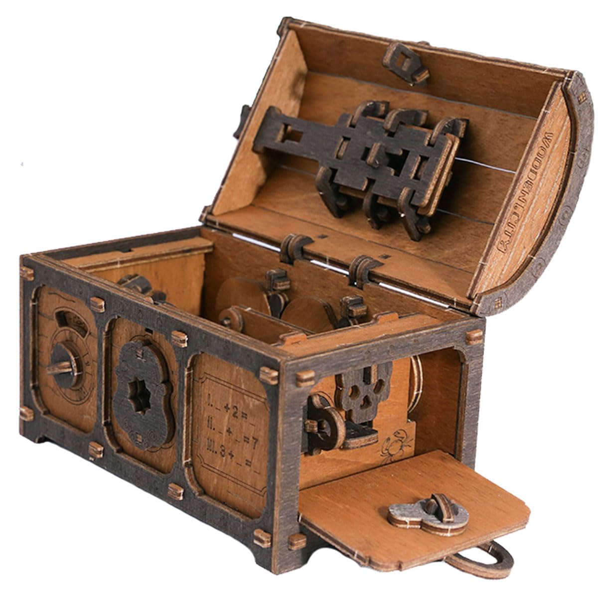 WOODEN.CITY Treasure Chest Puzzle Box for Adults – 3D Puzzle, Secret Opening, 165 Pieces