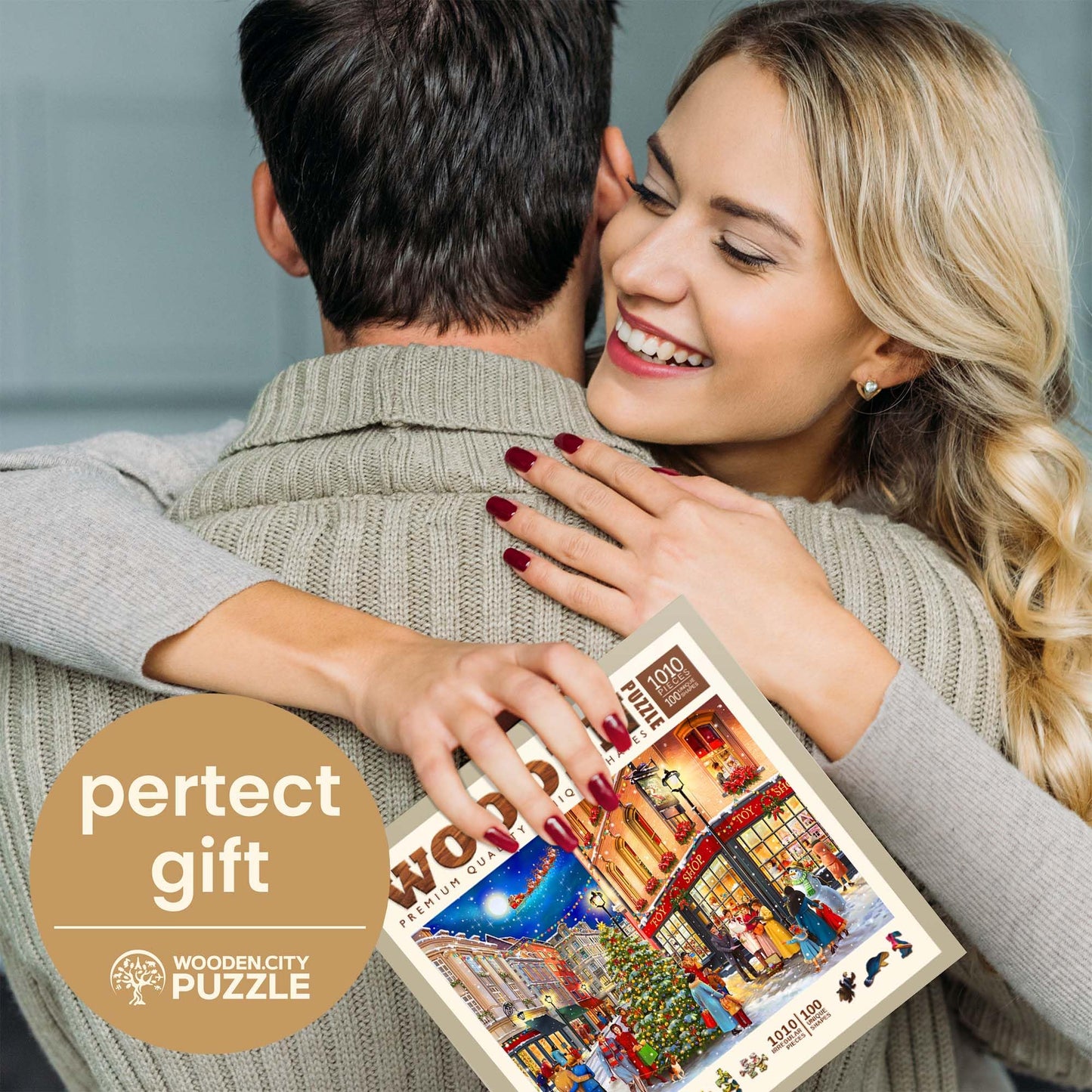 WOODEN.CITY 1000-Piece Christmas Evening Puzzle – Advanced Winter Jigsaw for Adults