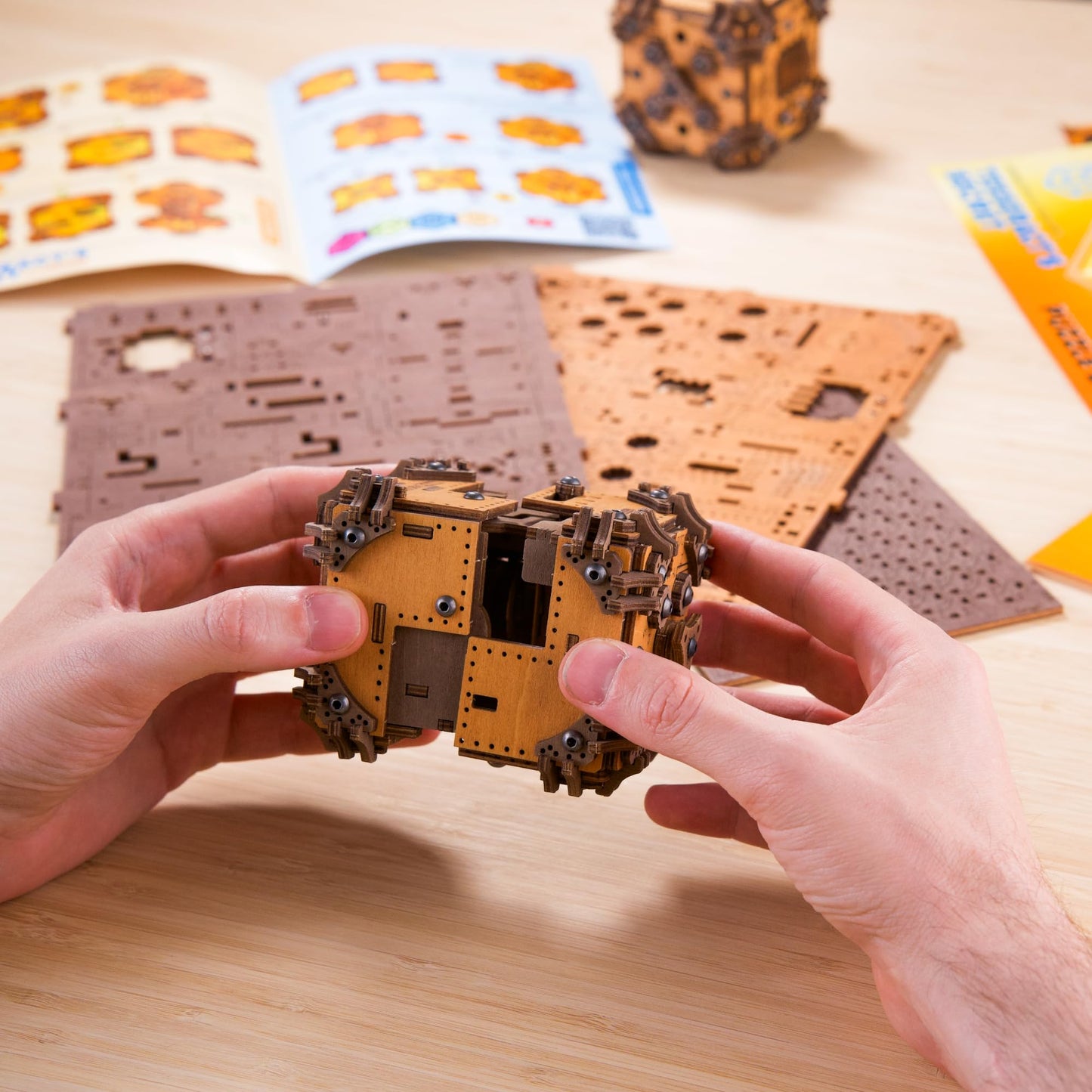 WOODEN.CITY Tesseract's Secret: 3D Wooden Puzzle Box for Adults