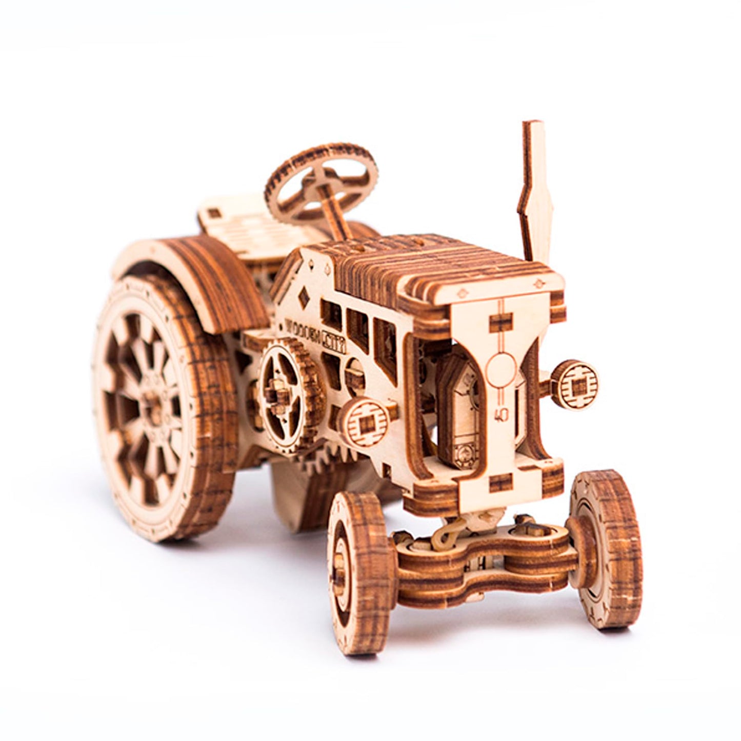 WOODEN.CITY Tractor 3D Puzzle for Adults – 148-Piece Moving-Wheel Mechanical Farm Tractor, EU-Made