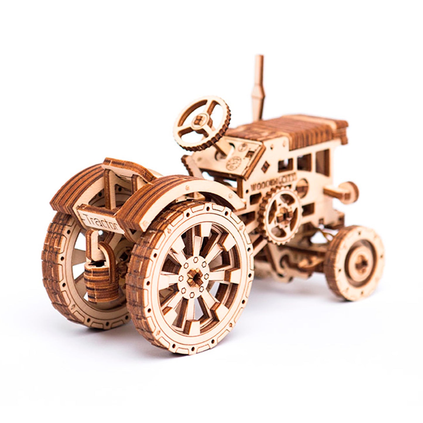 WOODEN.CITY Tractor 3D Puzzle for Adults – 148-Piece Moving-Wheel Mechanical Farm Tractor, EU-Made