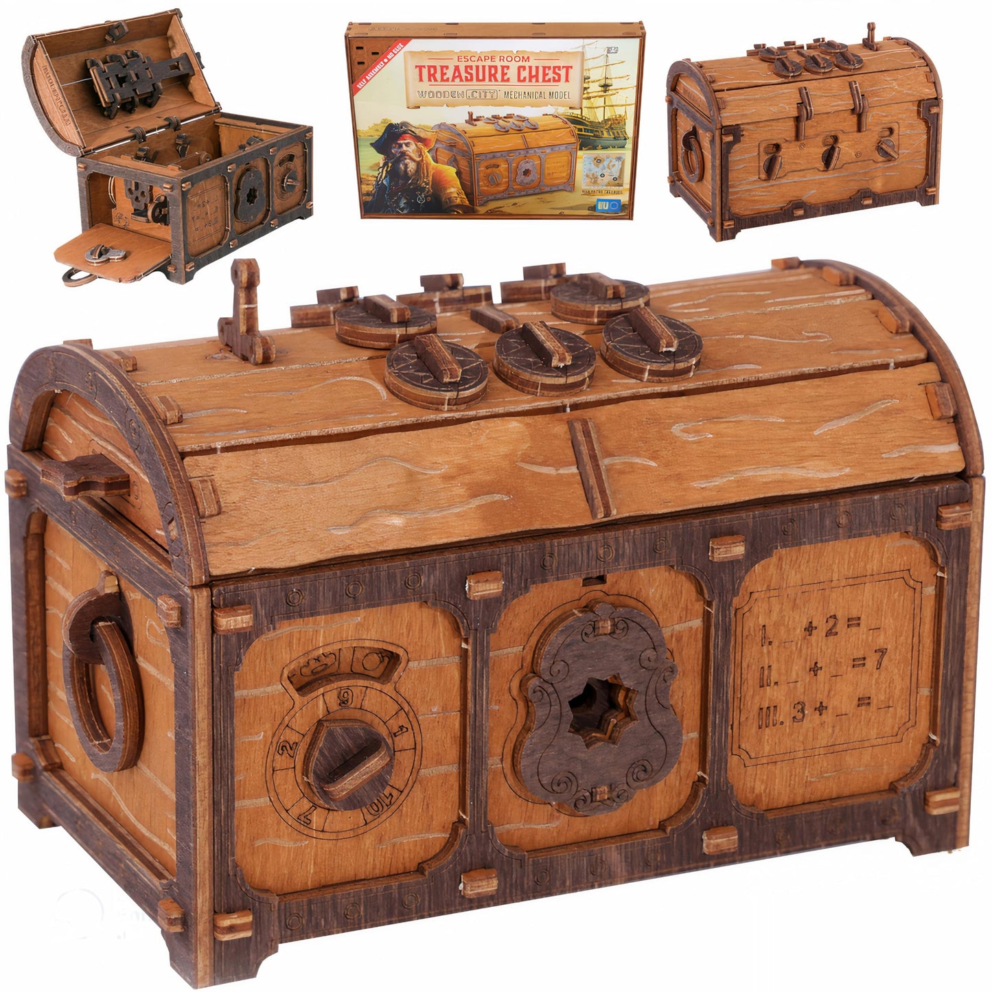 WOODEN.CITY Treasure Chest Puzzle Box for Adults – 3D Puzzle, Secret Opening, 165 Pieces