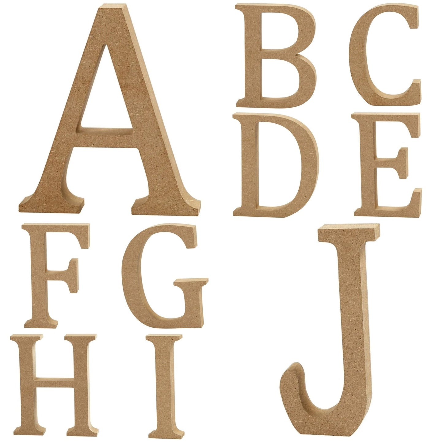 Wooden Letters 8cm MDF Capital Letters Numbers & Symbols for Crafts Free Standing