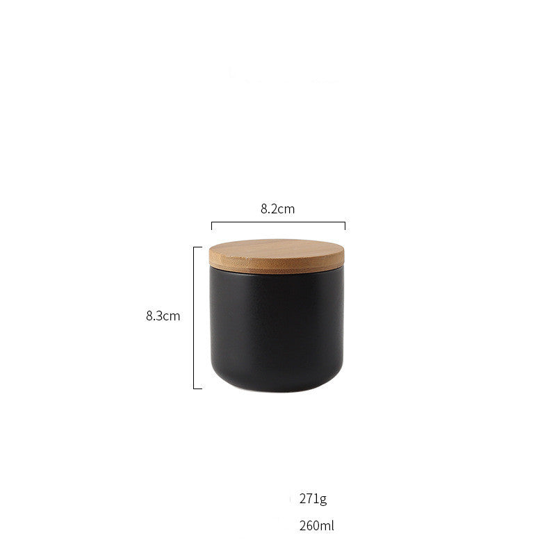 Wooden Lid Sealed Ceramic Storage Jar, Kitchen Accessories