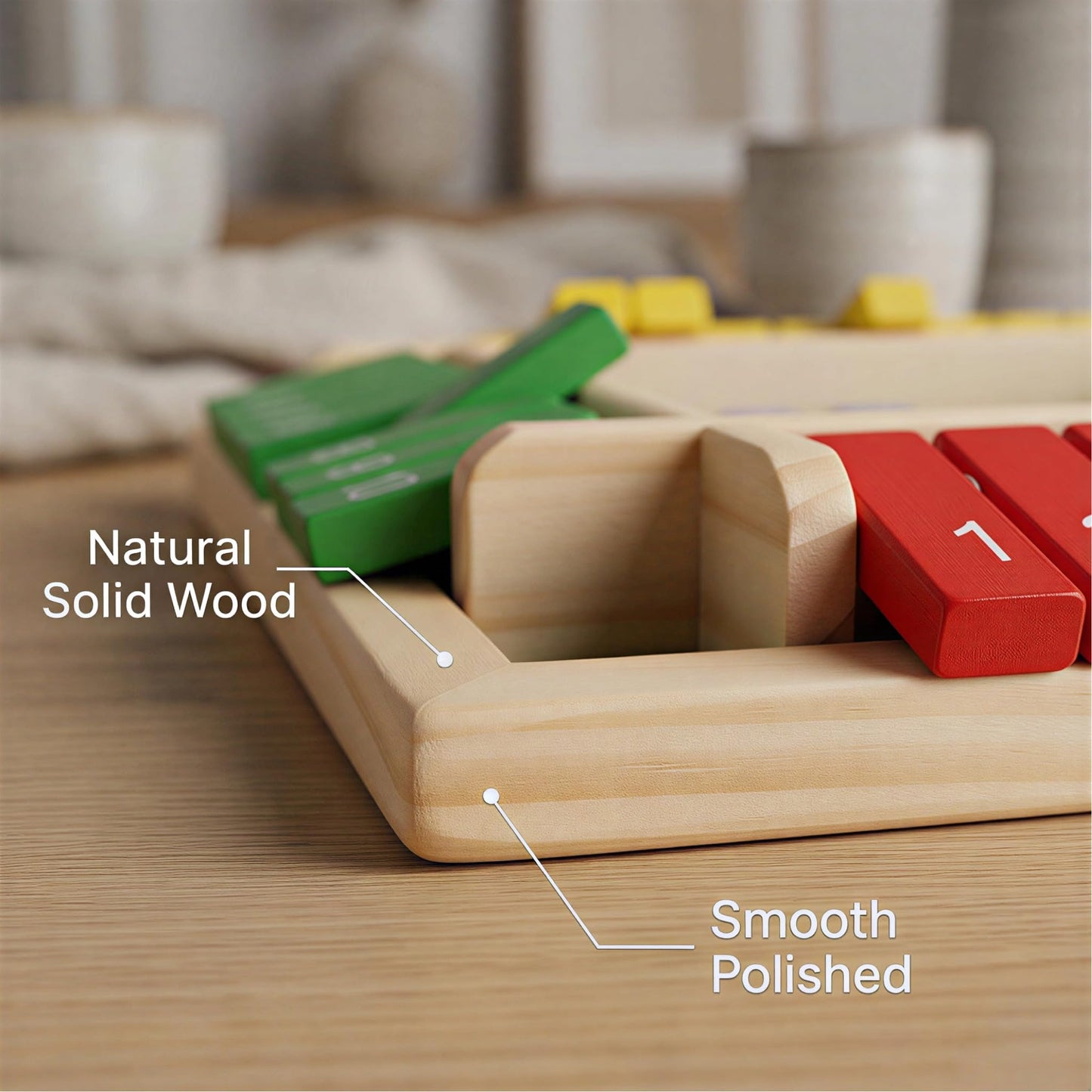Wooden Shut The Box Dice Game - 2-4 Player Deluxe Family Math Toy