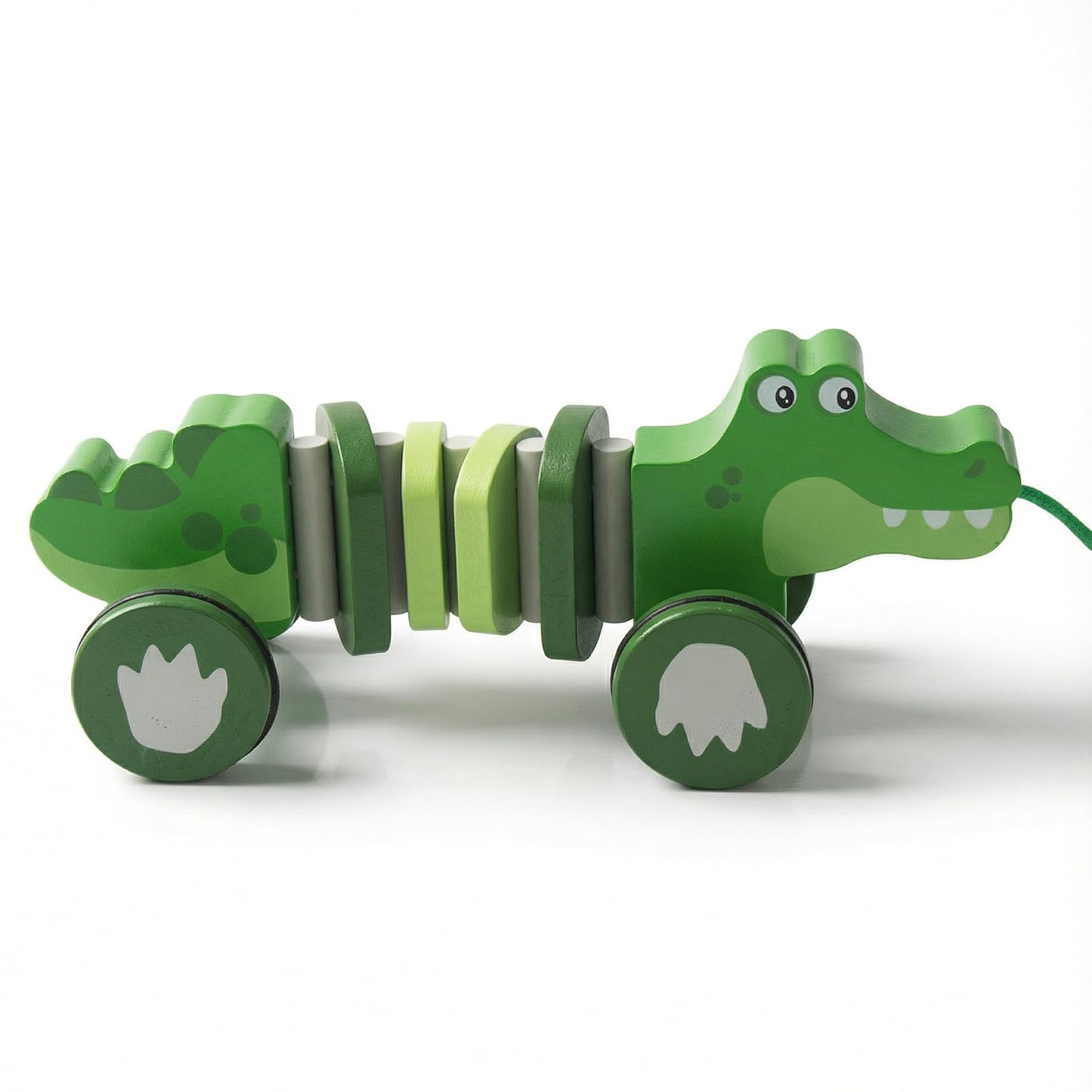 WoodenEdu Crocodile Pull Toy – Wooden Pull Along for Toddlers (Ages 1+) | Safe FSC Wood