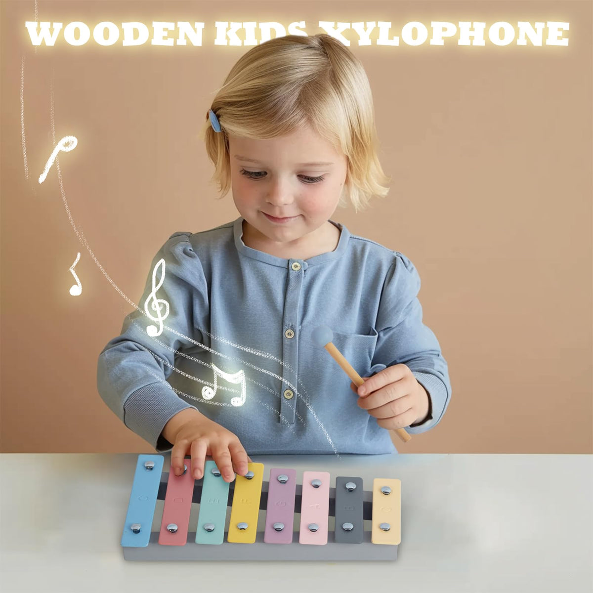 WoodenEdu Kids Xylophone: Safe, Educational Musical Toy for Toddlers