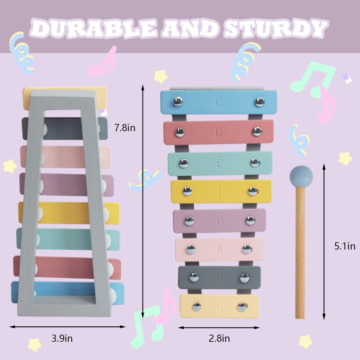 WoodenEdu Kids Xylophone: Safe, Educational Musical Toy for Toddlers