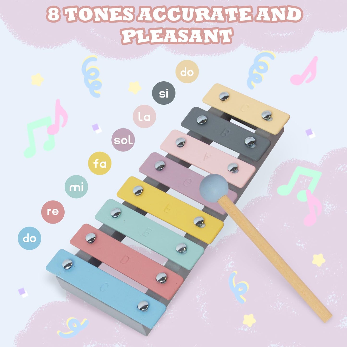 WoodenEdu Kids Xylophone: Safe, Educational Musical Toy for Toddlers