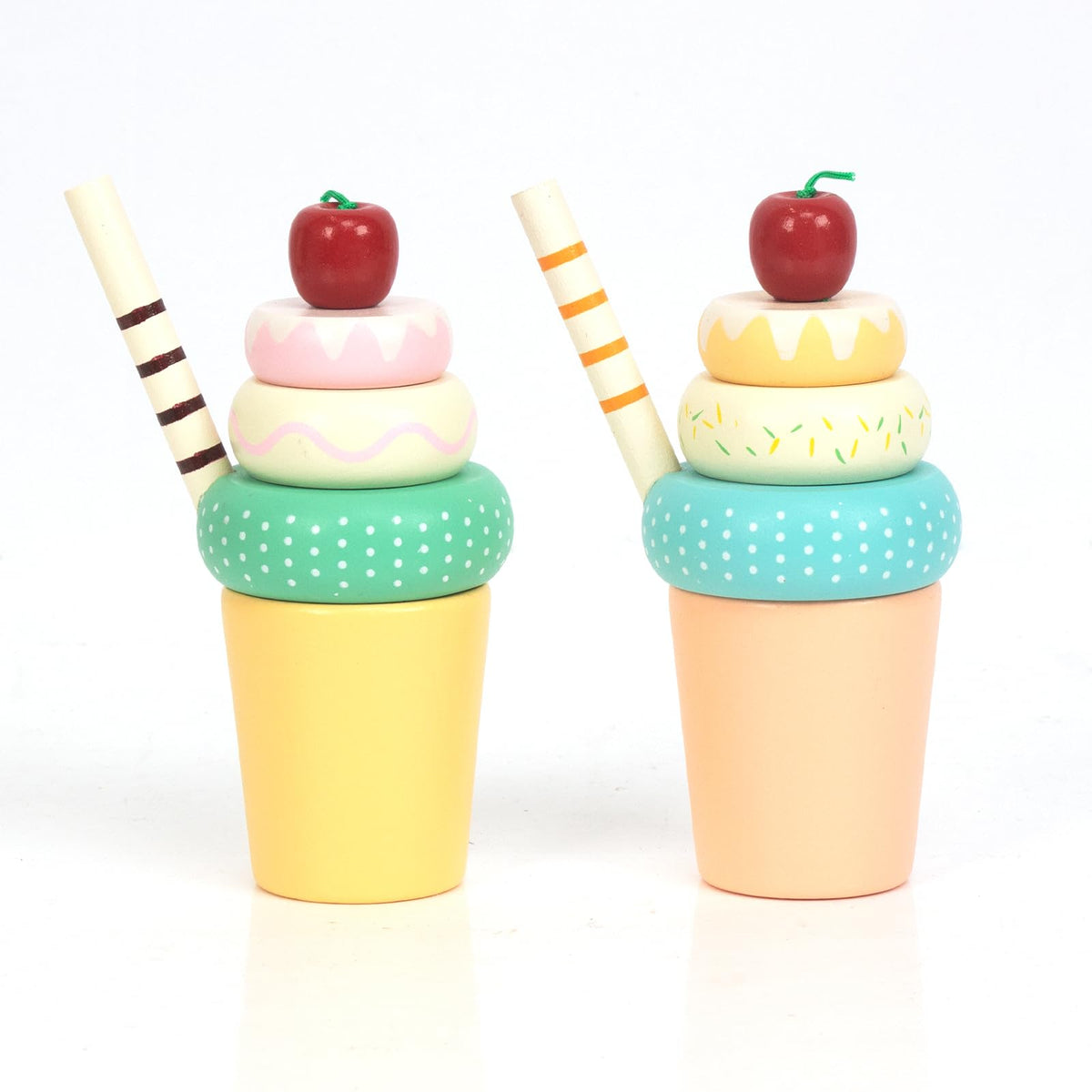 WOODENFUN Wooden Ice Cream Toys for Kids – Pretend Play Food Set for Toddlers 1-3