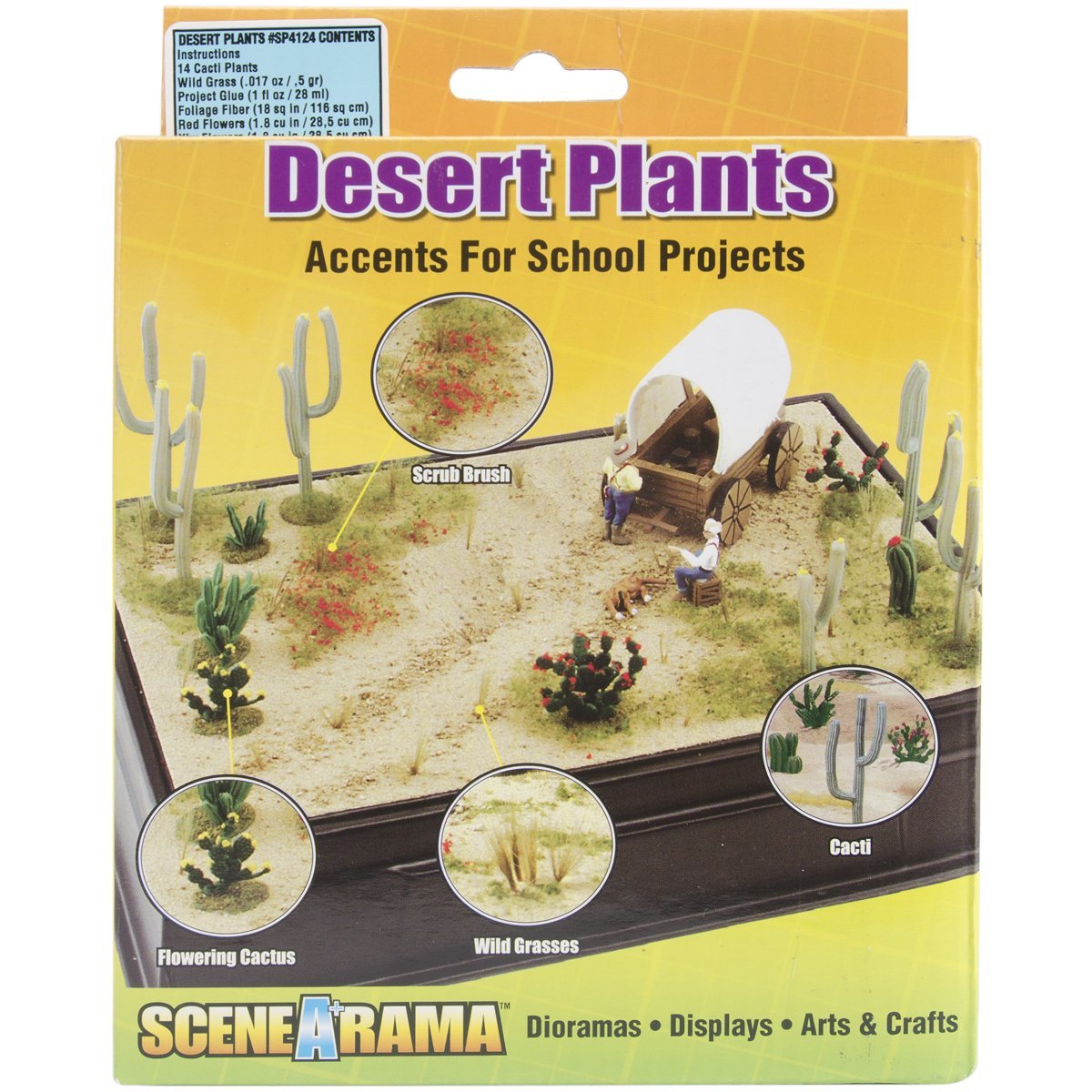 Woodland Scenics SP4124 Desert Plants Diorama Kit – Versatile Desert Miniature Elements for Crafts