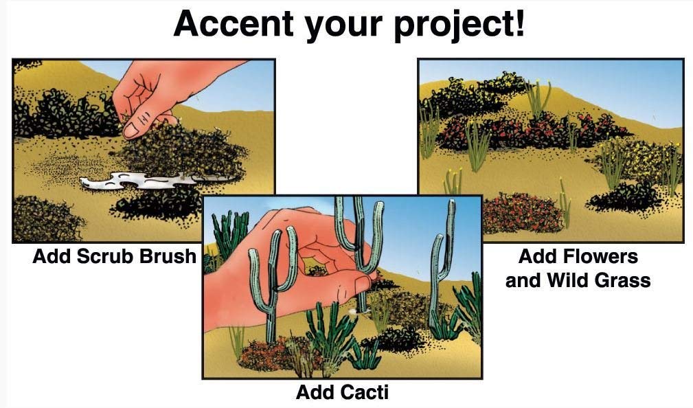 Woodland Scenics SP4124 Desert Plants Diorama Kit – Versatile Desert Miniature Elements for Crafts