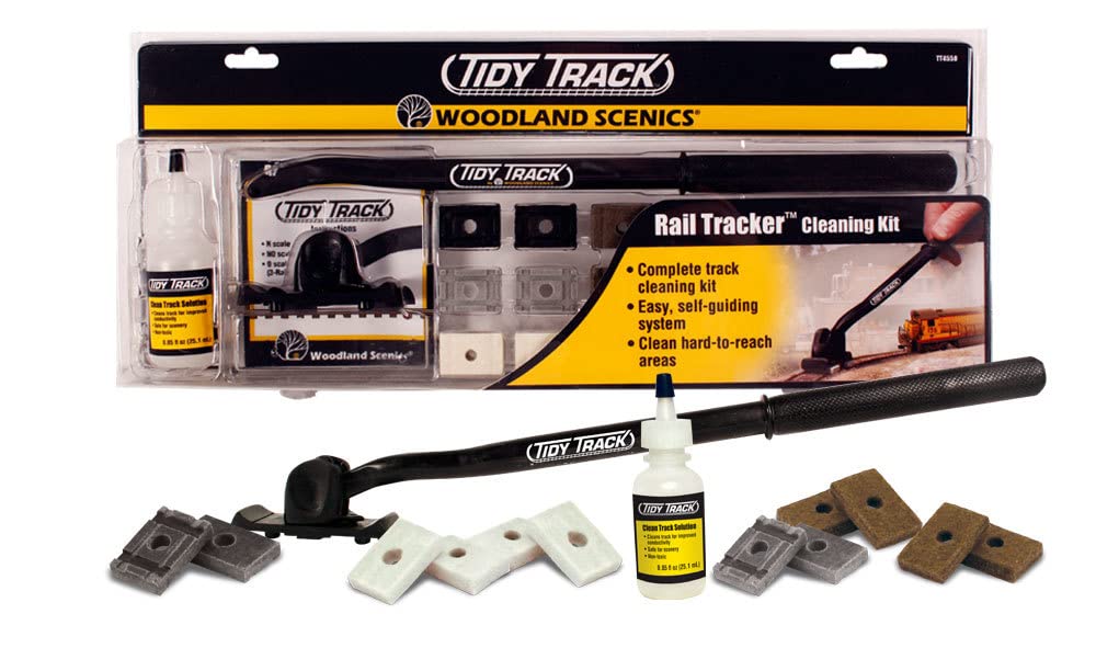 Woodland Scenics Tidy Track Rail Tracker Cleaning Kit — Model Railroad Cleaning & Maintenance