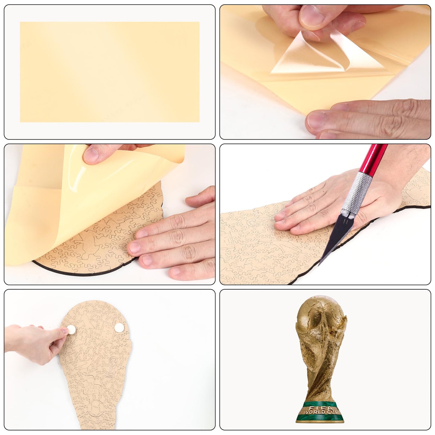 WOODLUX Official FIFA World Cup 2026 Trophy Puzzle – 200 Pieces, 5mm Wood